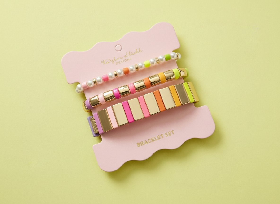 Enamel Stretch Bracelets - Luxe - Parker - 3 Piece Set