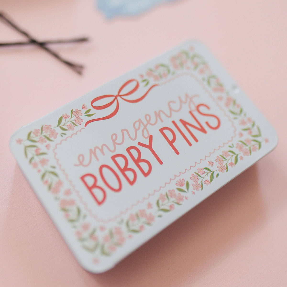 Emergency Bobby Pins Travel Tin with 60 Hair Pins