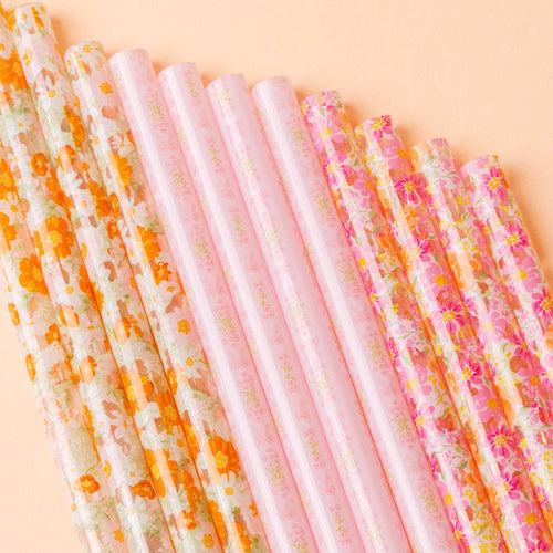 40 oz Tumbler Straw Set-Secret Garden Pink