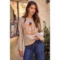 Pumpkin Floral Embroidered Sweater