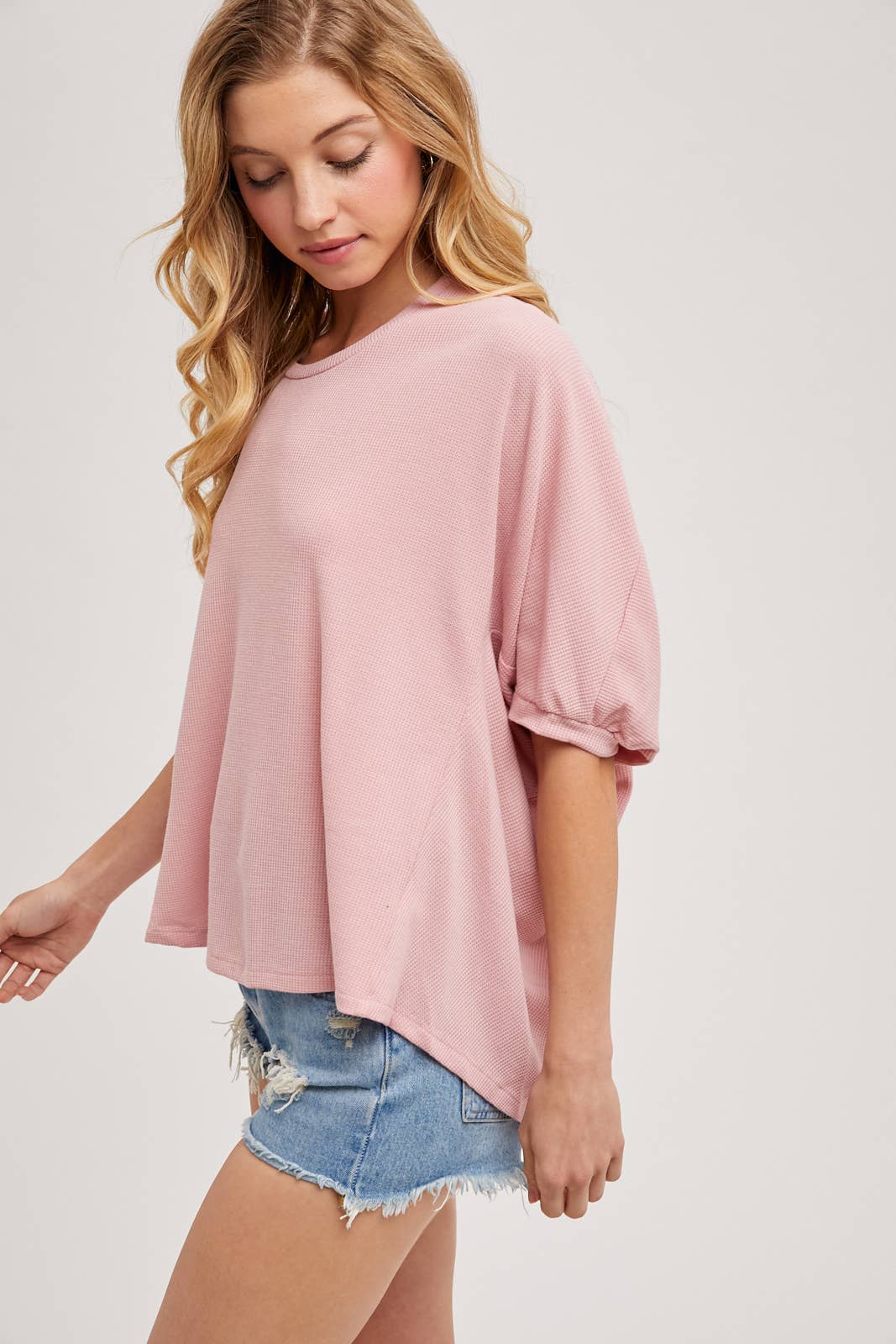 Batwing Sleeves Lightweight Thermal Knit Top