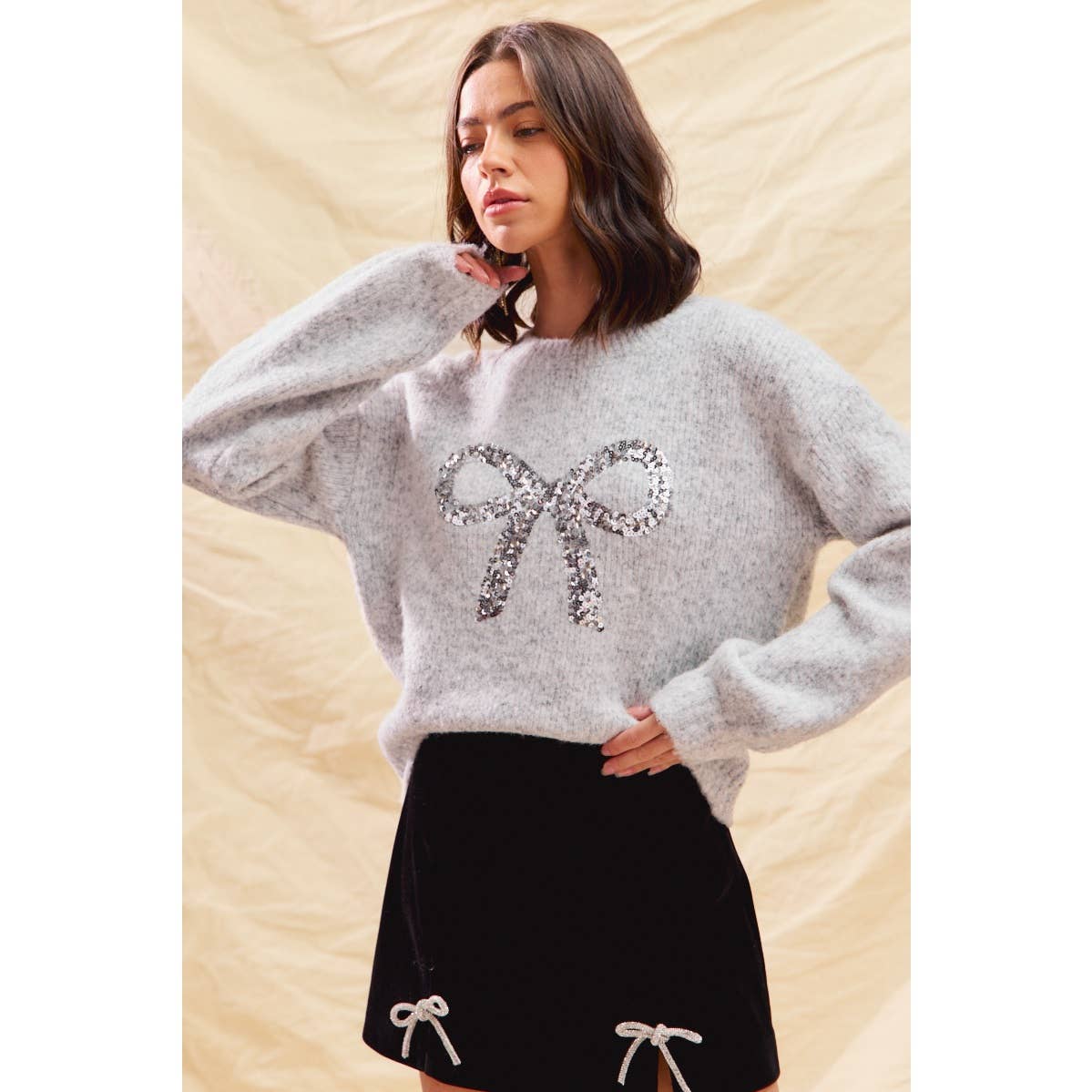 Ribbon Sequins Sweater