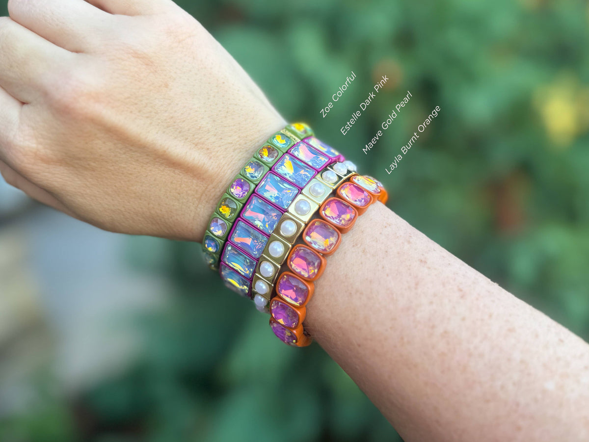 Enamel Stretch Bracelet - Autumn / Fall - Asst Styles