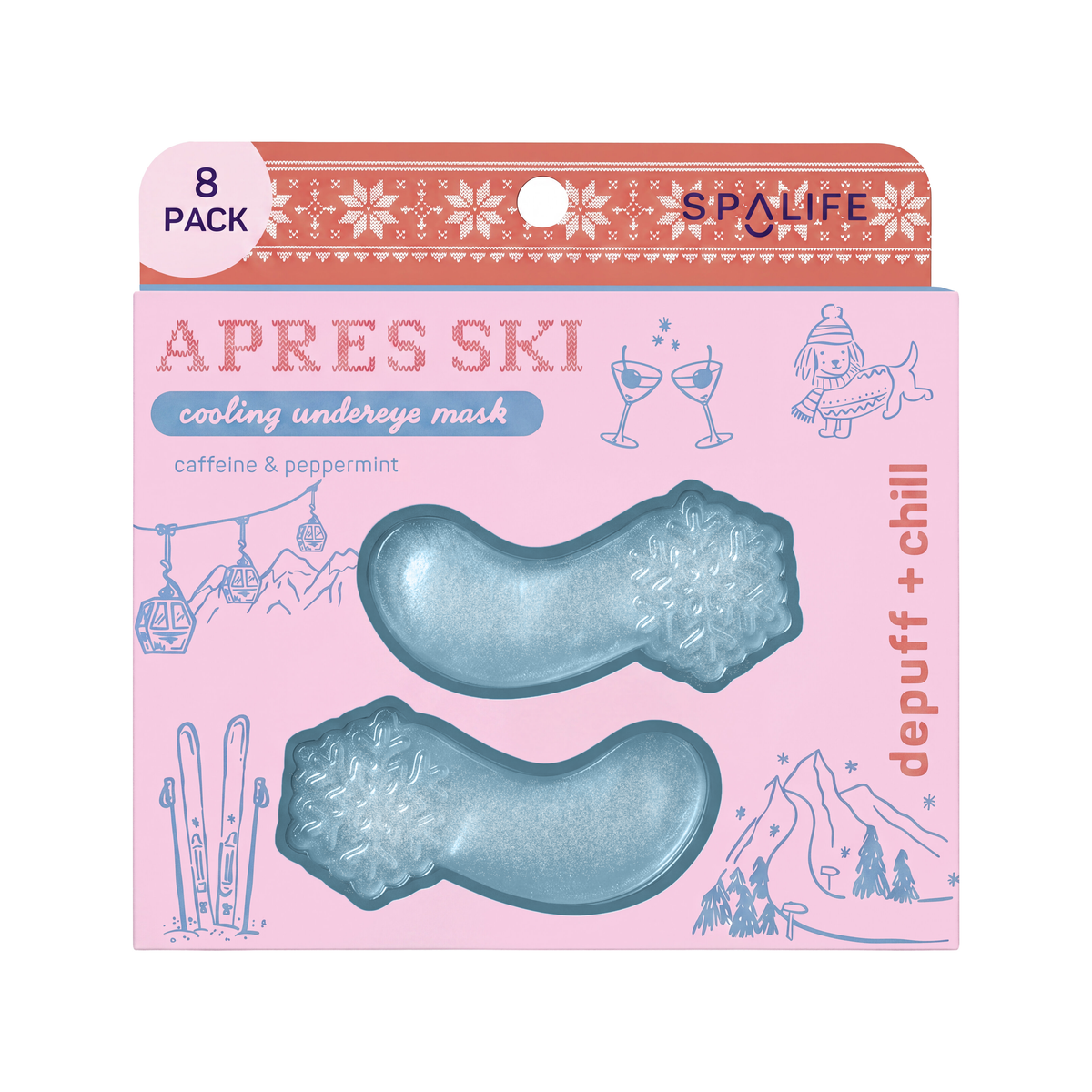 Christmas Holiday Apres Ski Cooling Undereye Patches | 8 Pk