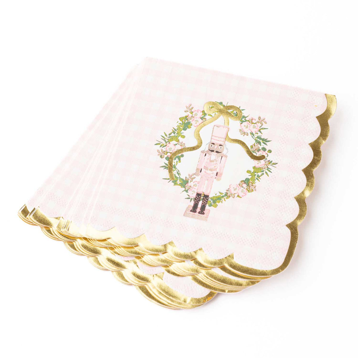 Sugarplum Gingham Paper Beverage Napkins, 16pk