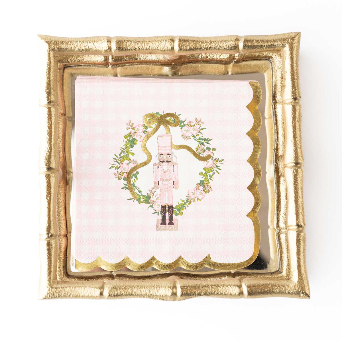 Sugarplum Gingham Paper Beverage Napkins, 16pk