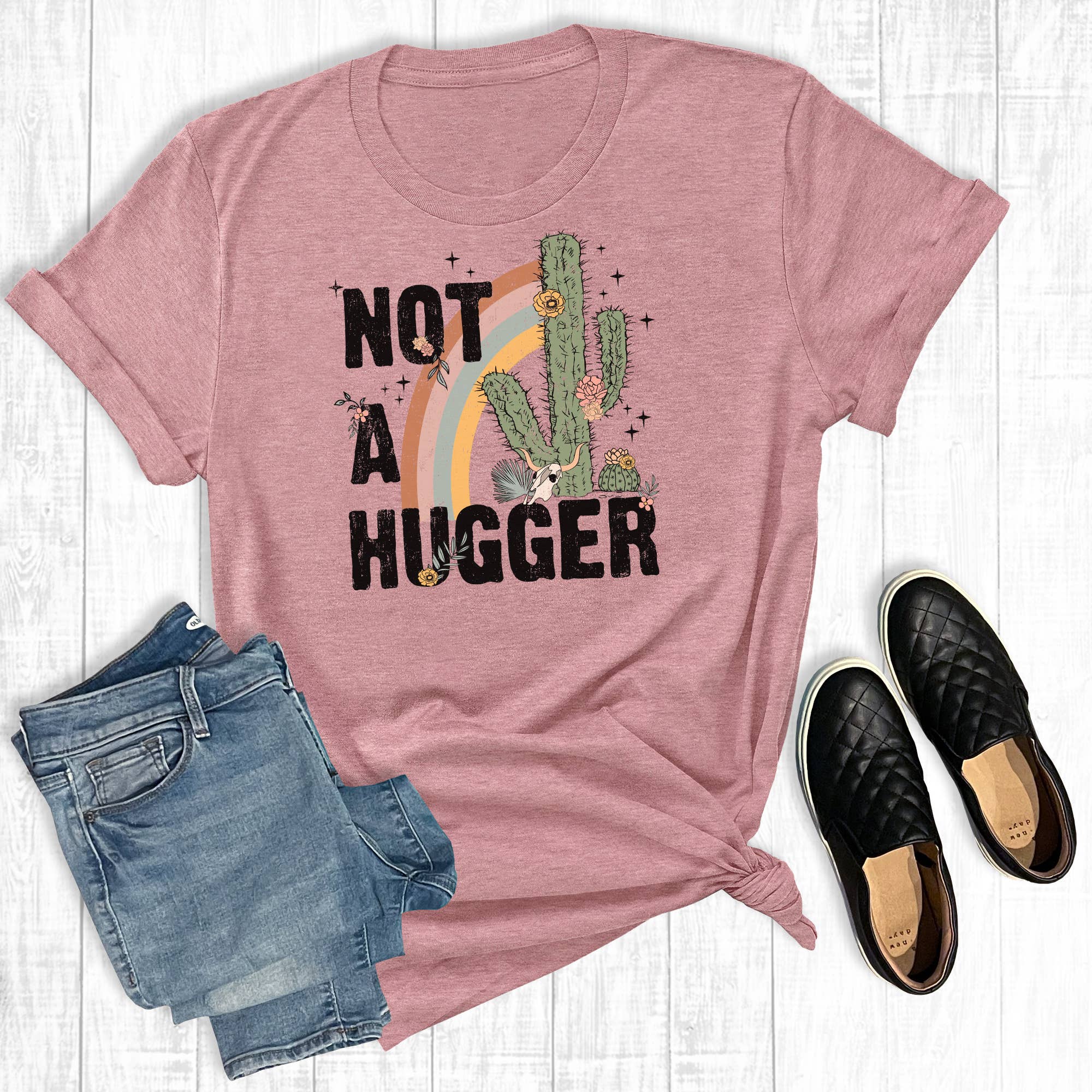 Not A Hugger - Cactus T Shirt