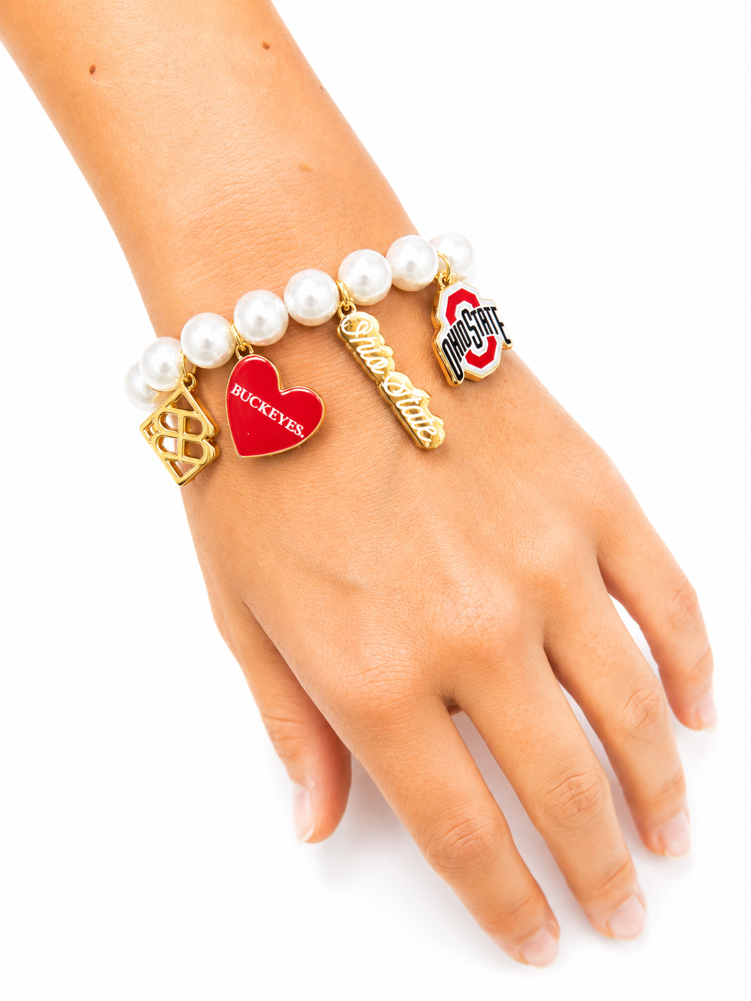 Ohio State Pearl Charm Bracelet