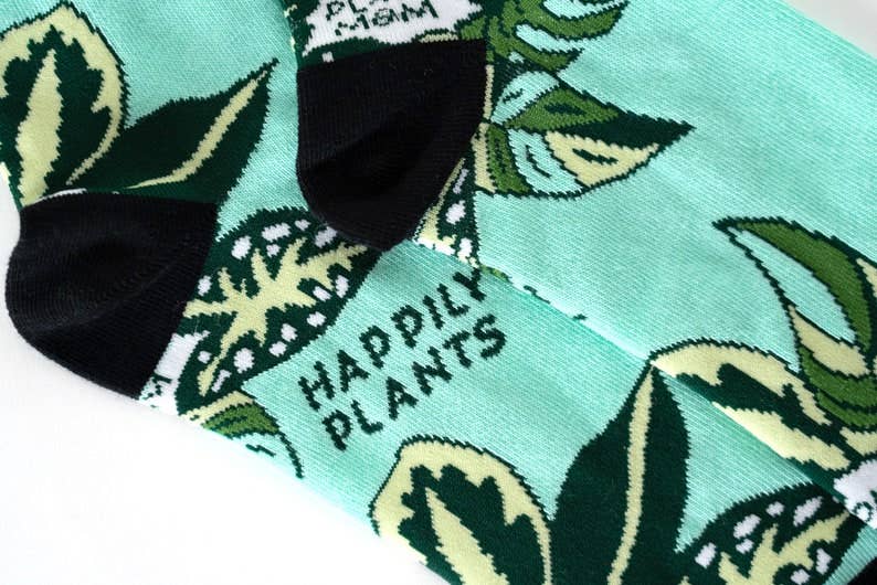 Plant Lover Cotton Crew Socks, Plant Gifts
