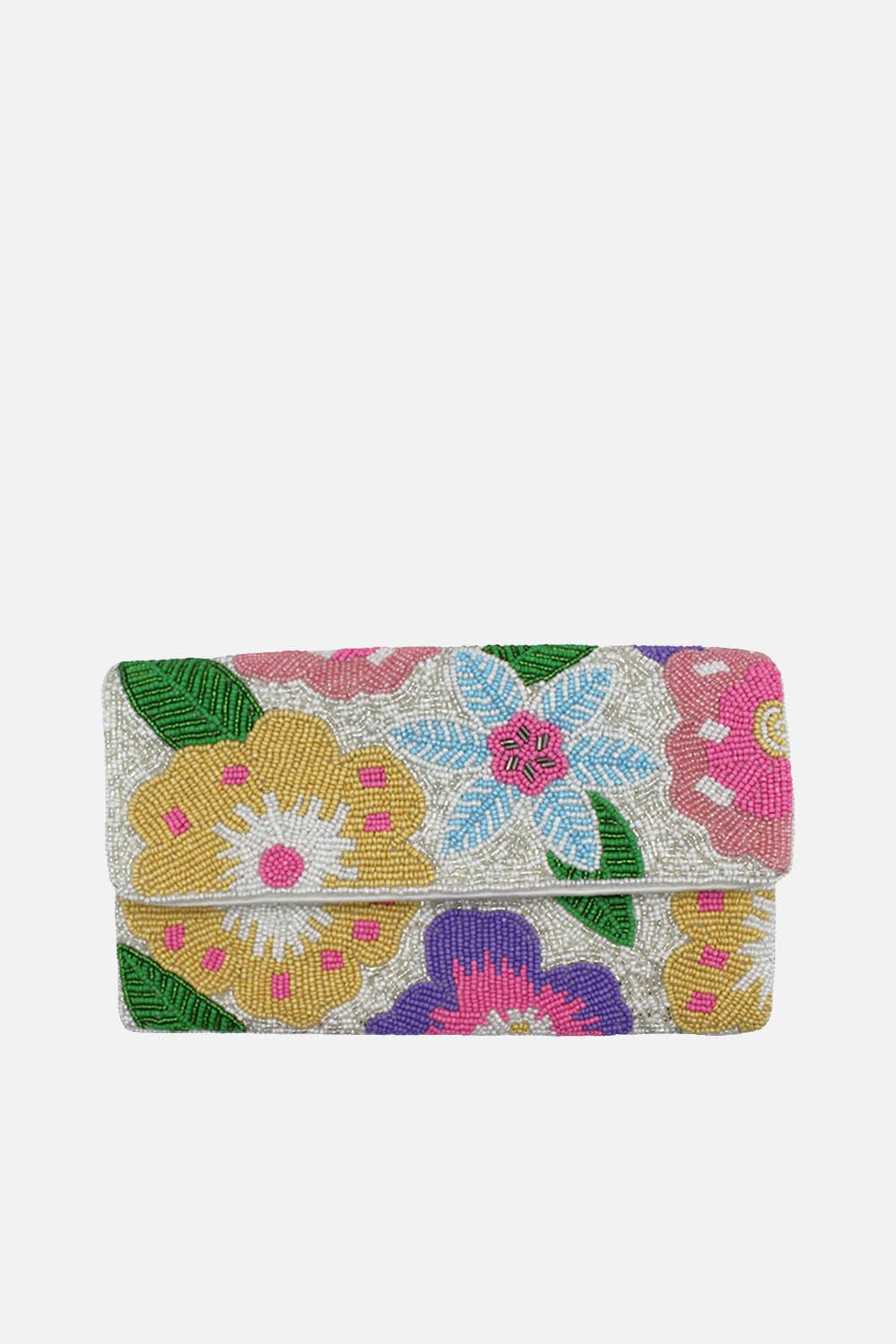Multi Floral Beaded Clutch