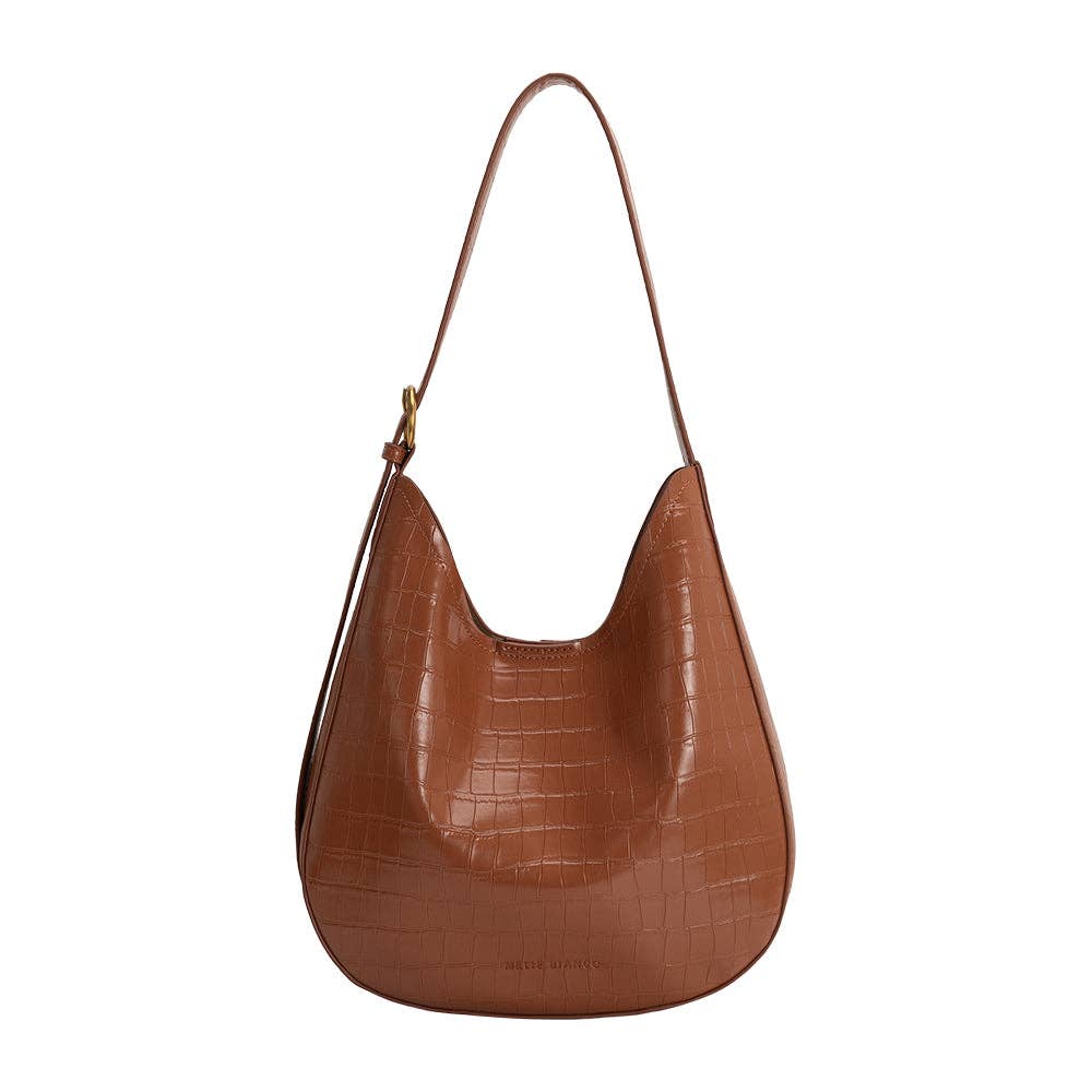 Stefanie Camel Recycled Vegan Leather Shoulder Bag