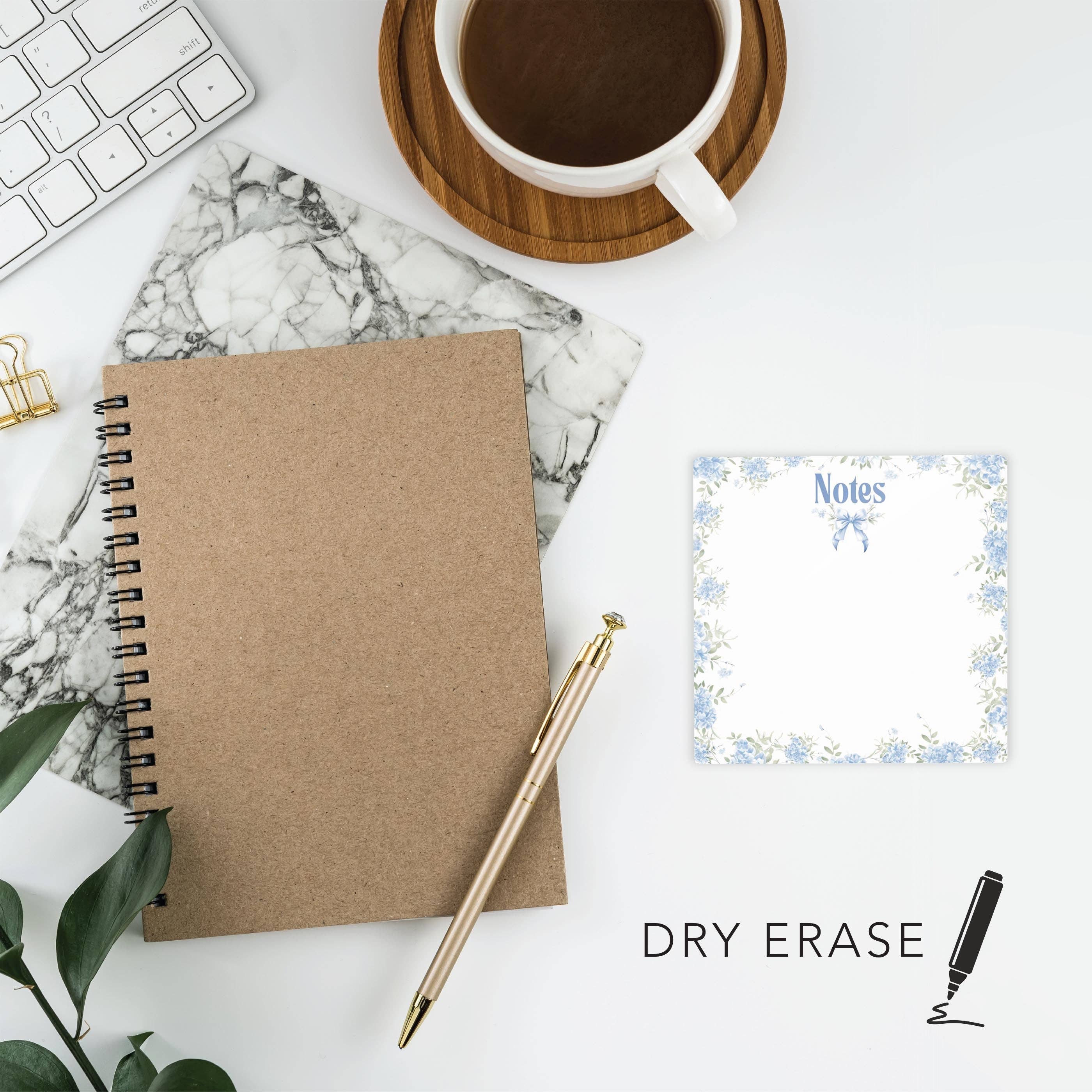 Chinoiserie Notes Dry Erase Glass Tile