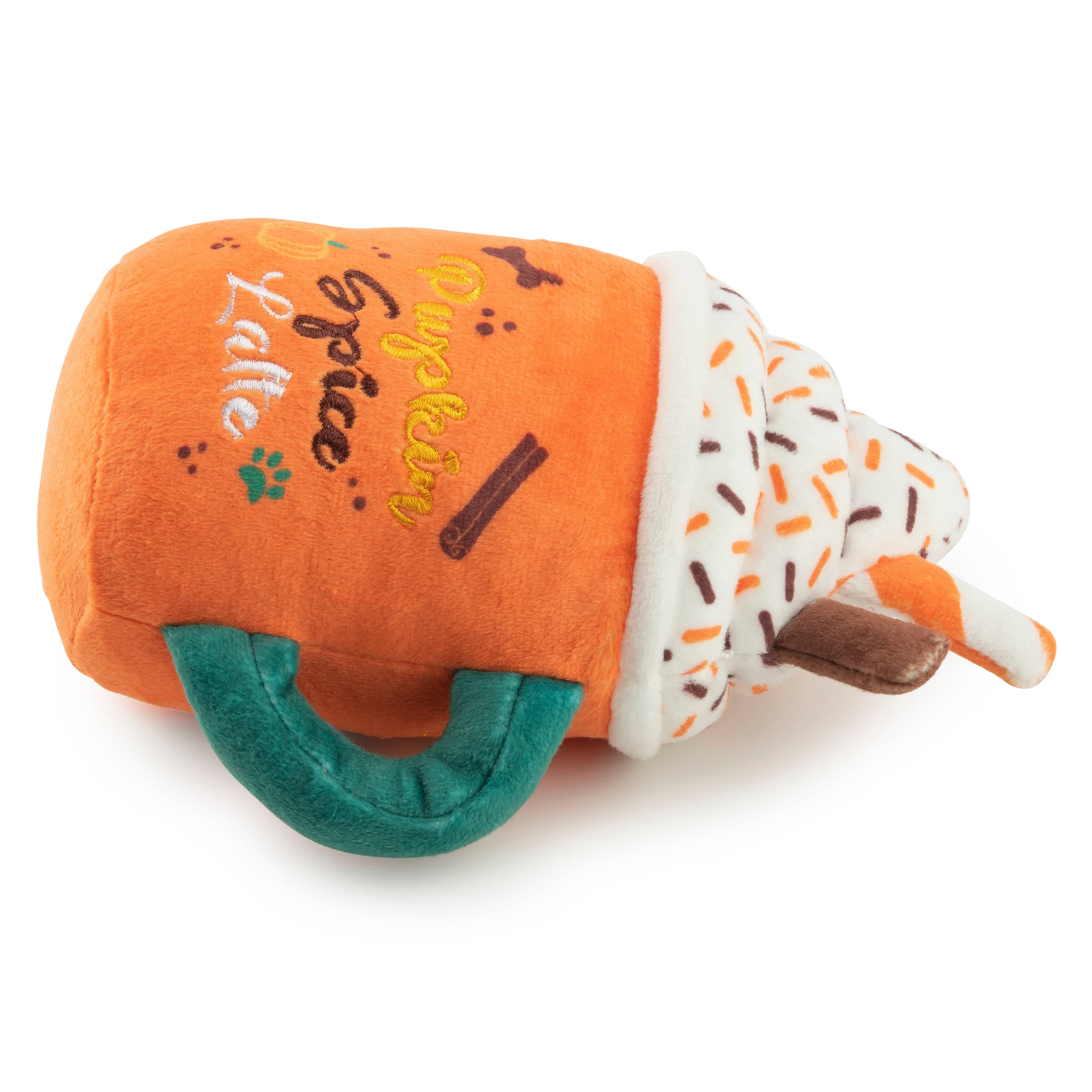 Pupkin Spice Latte Mug Halloween Plush Dog Toy