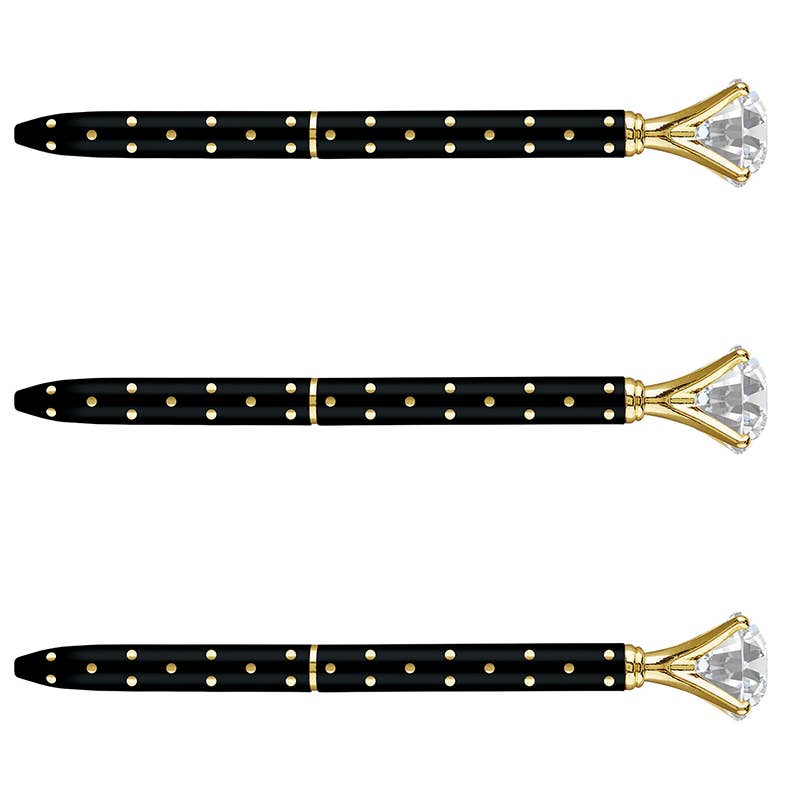 Gem Pens - Black/Metallic Dot
