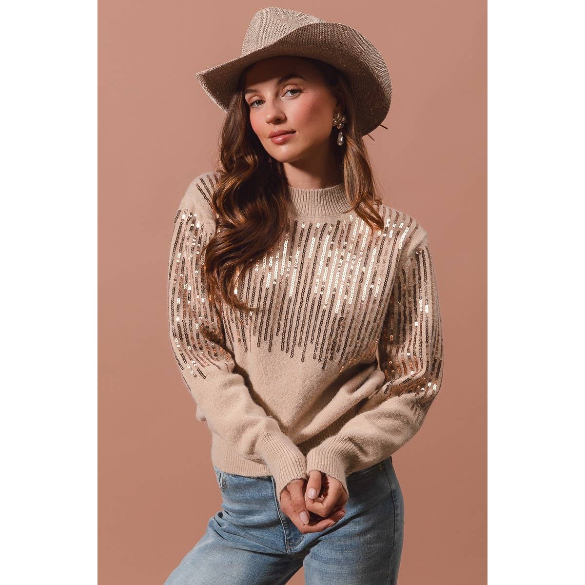 Sequins Embellished Holiday Sweater