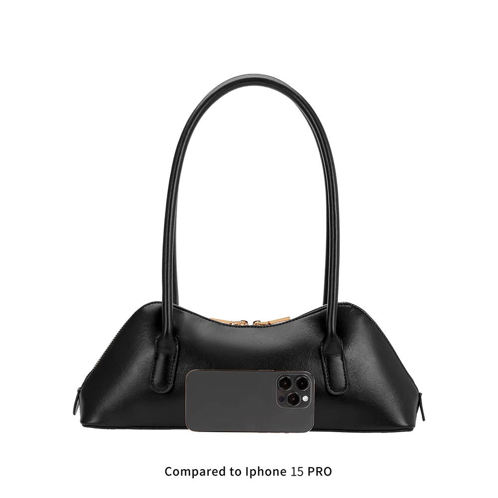 Dakota White Recycled Vegan Leather Shoulder Bag