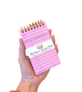 Pink Vintage Style Library Card Handmade Memo Pad