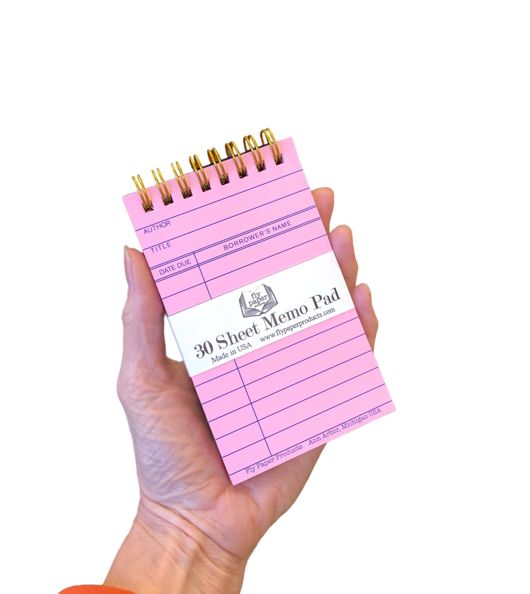 Pink Vintage Style Library Card Handmade Memo Pad