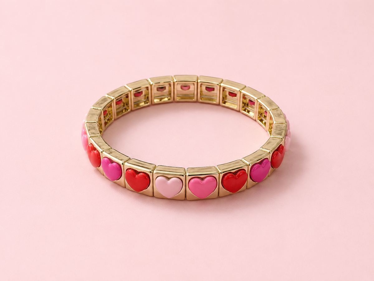 Enamel Stretch Bracelet - Assorted Styles - Love