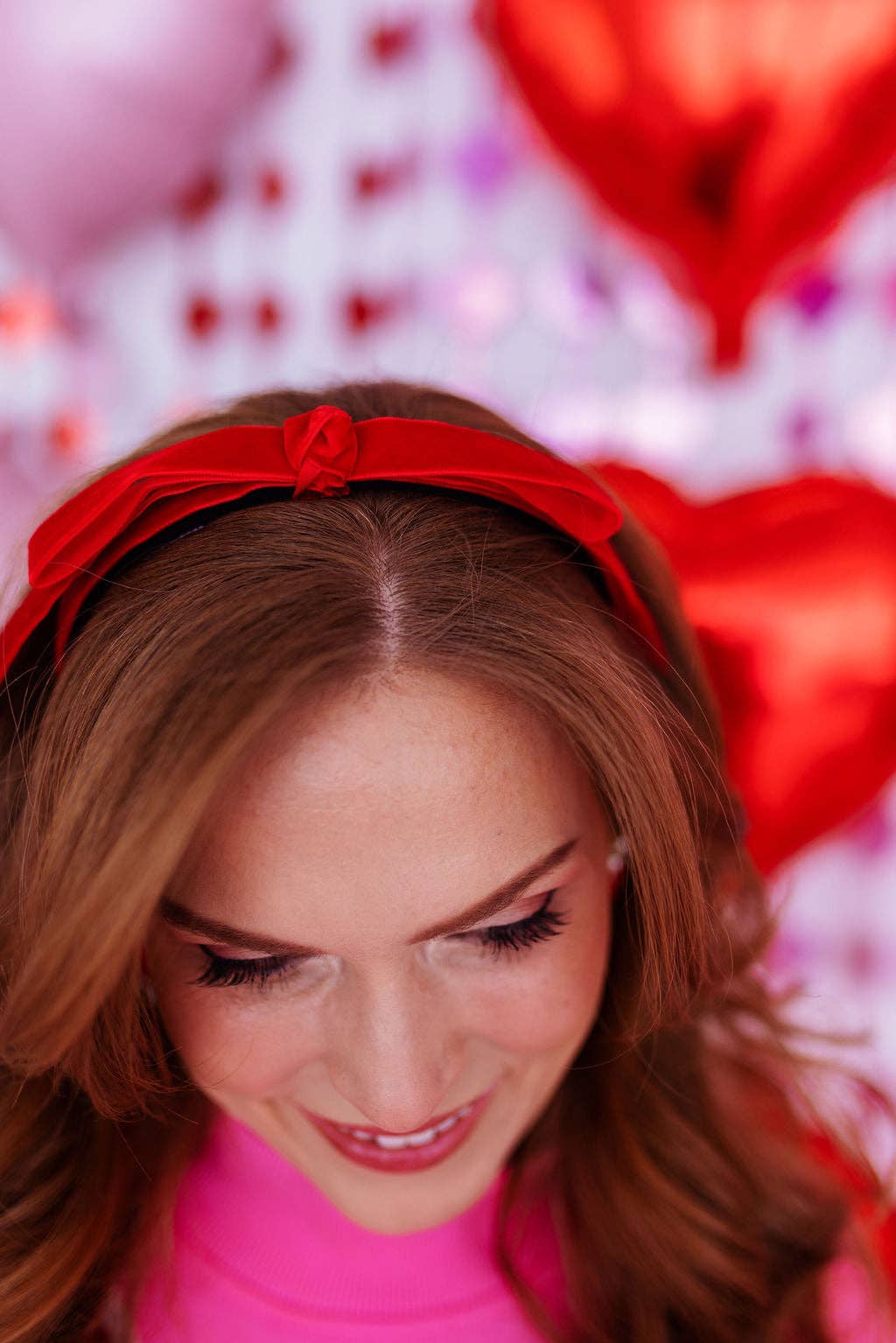 Thin Red Ribbon Bow Headband