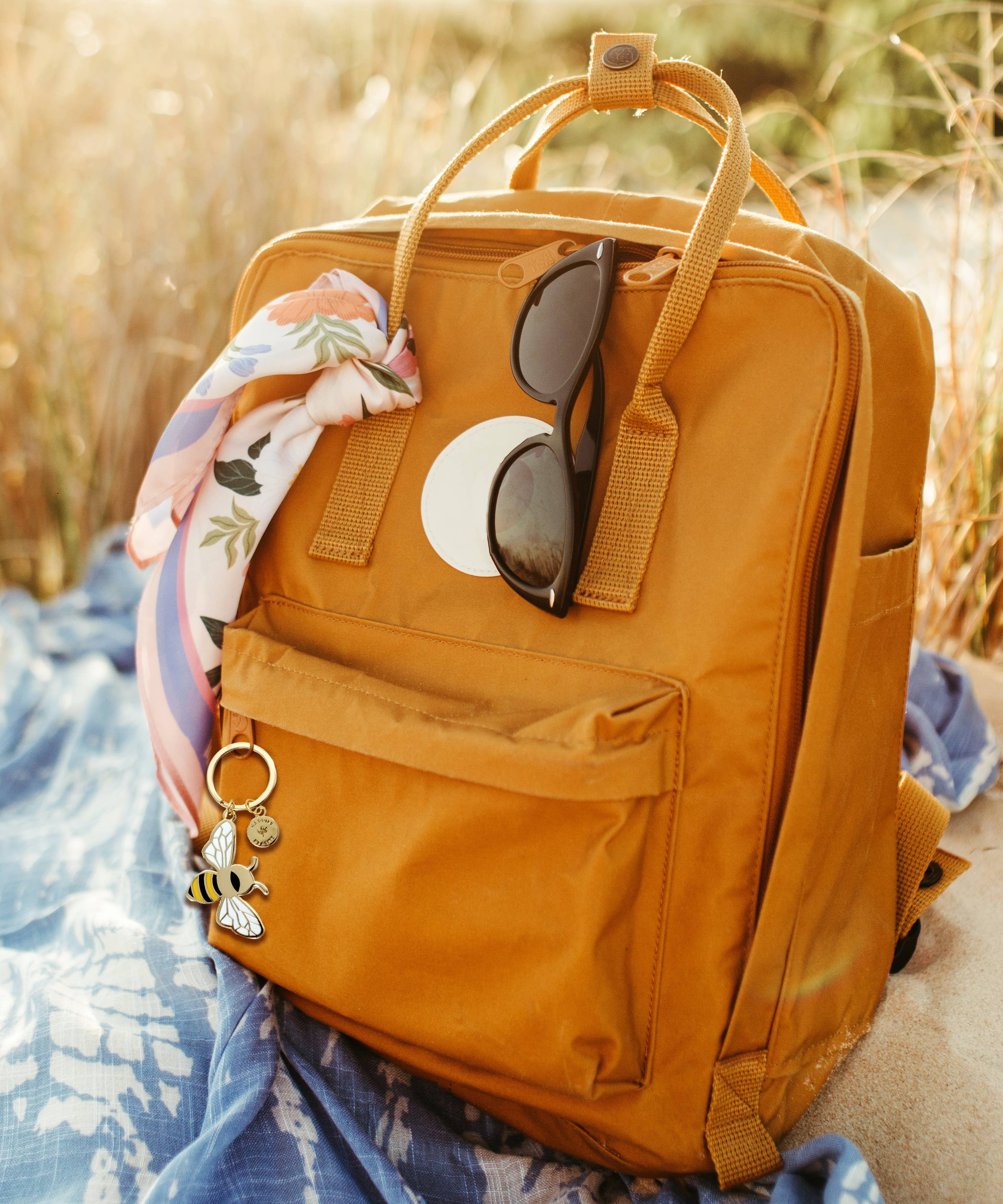 Honey Bee Keychain & Bag Charm, Nature Gifts
