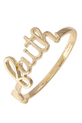 Faith Script Hinge Bangle in Shiny Gold