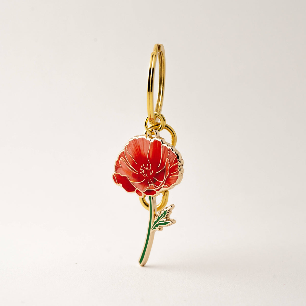 Red Poppy Keychain & Bag charm, Fall Gifts