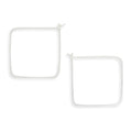 SQUARE Minimal Hoop Earrings Handmade in gold or silver