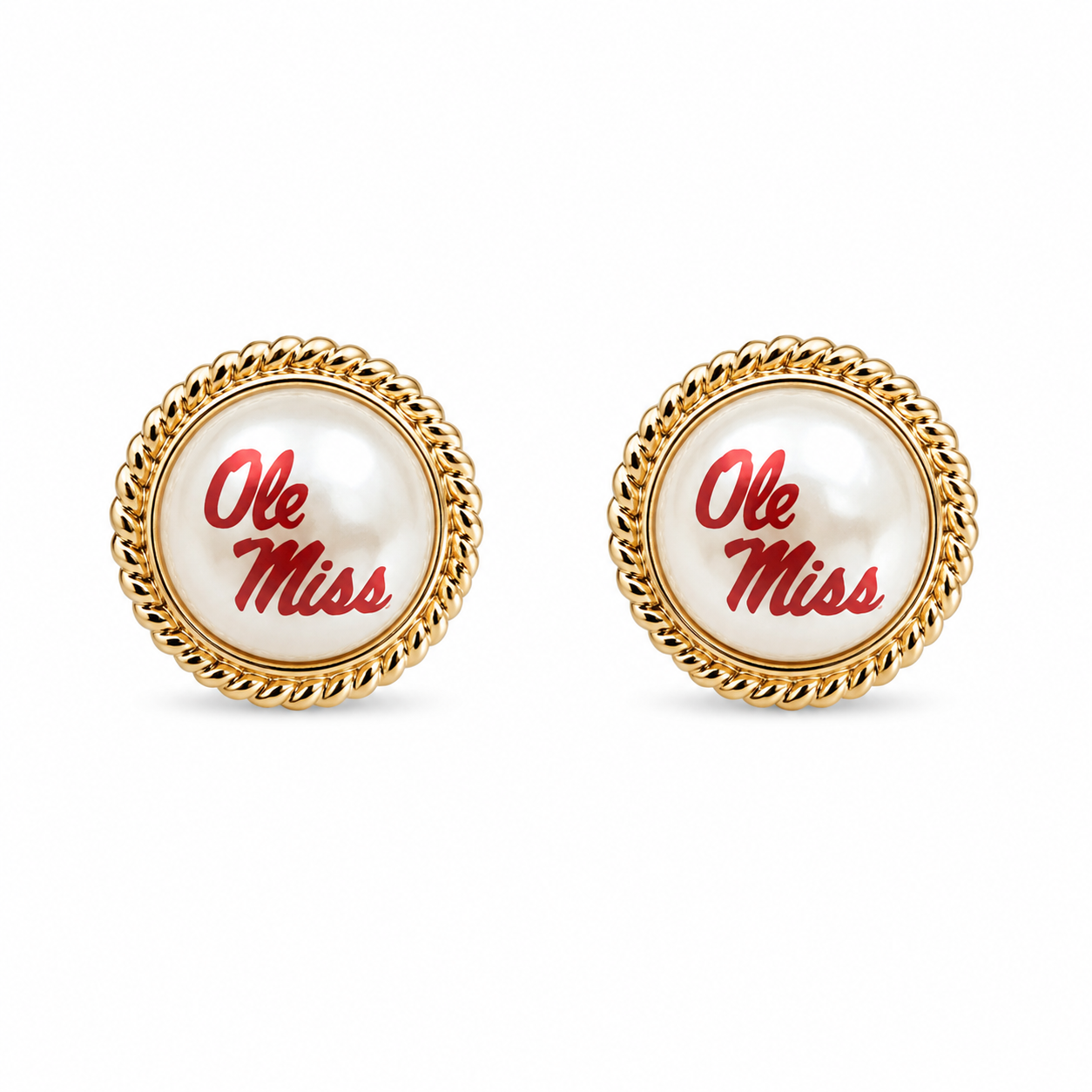 Ole Miss Pearl Studs