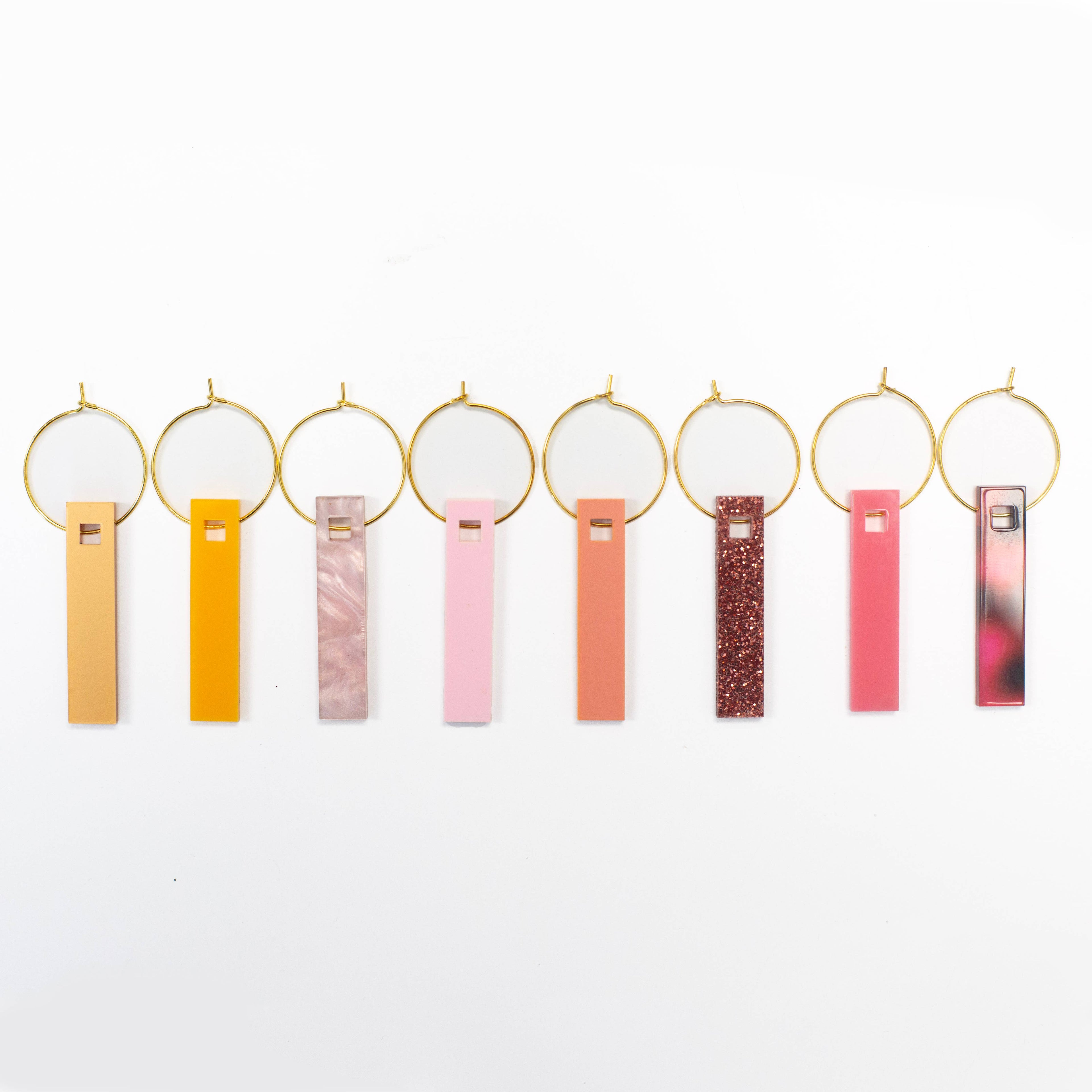 Shades of Pink Acrylic Wine Charms