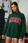 'MERRY' Polka-Dot Mock-Neck Sweatshirt