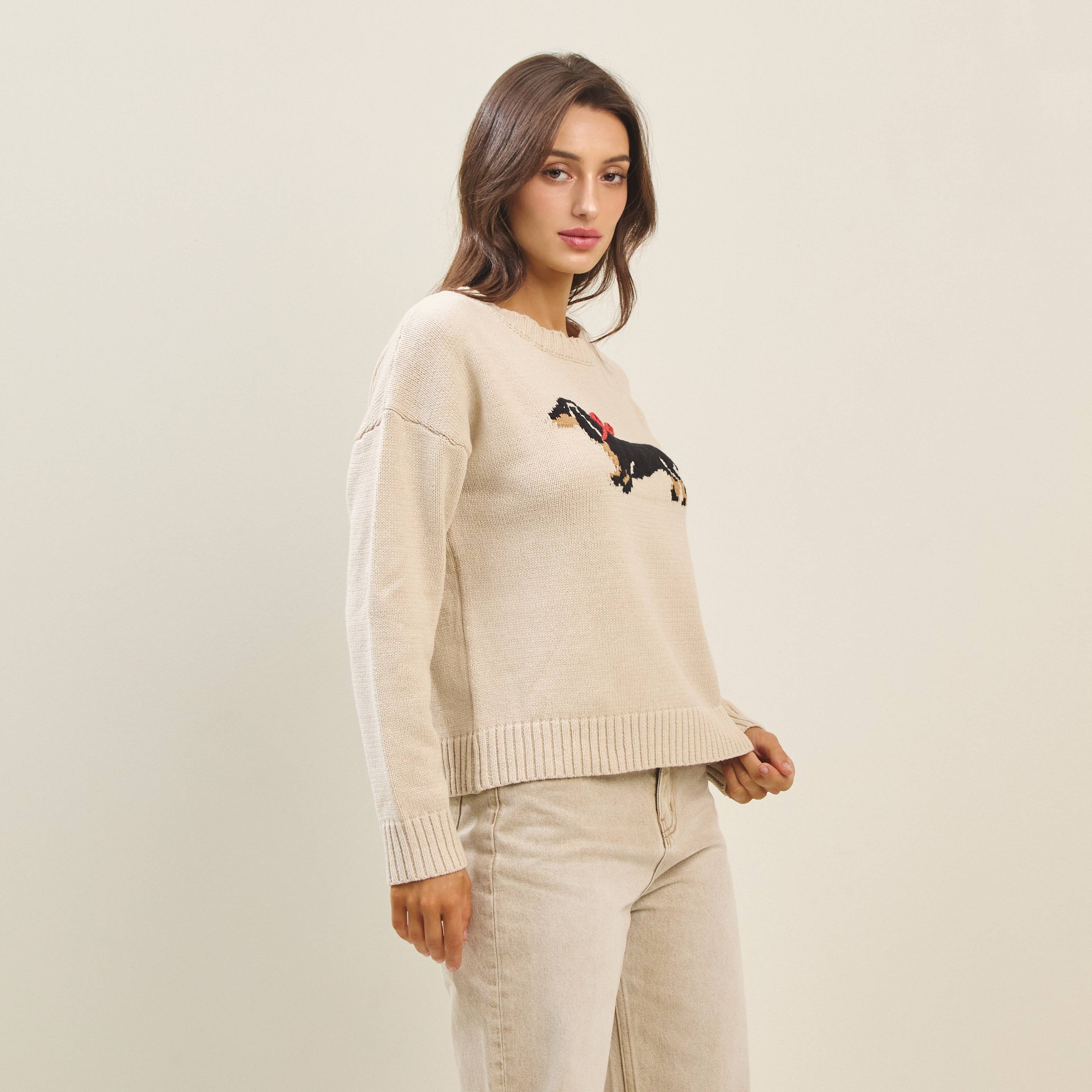 Bow dog sweater