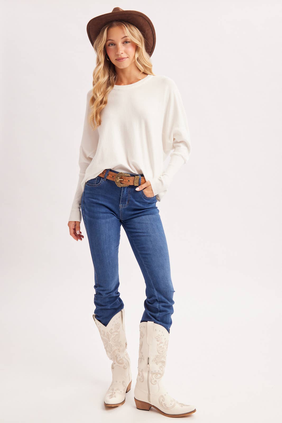 Oversized Boxy Dolman Sleeve Sweater Knit Pullover