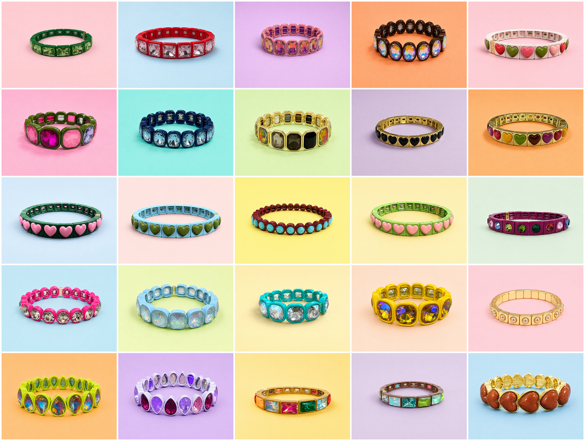 Enamel Stretch Bracelet - Autumn / Fall - Asst Styles