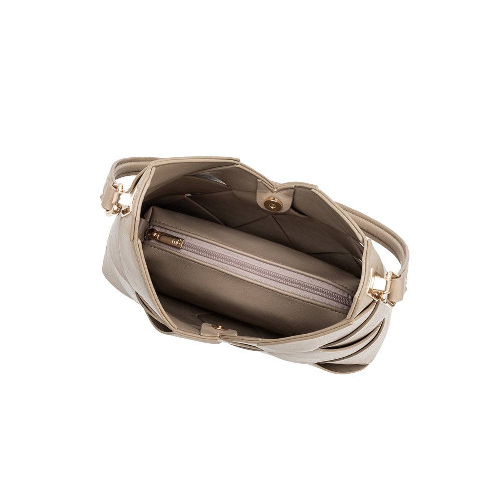 Phaedra Taupe Recycled Vegan Leather Shoulder Bag