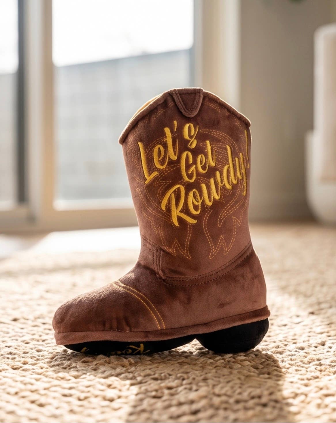 Brown Western Cowboy Boot  | Squeaker Dog Toy