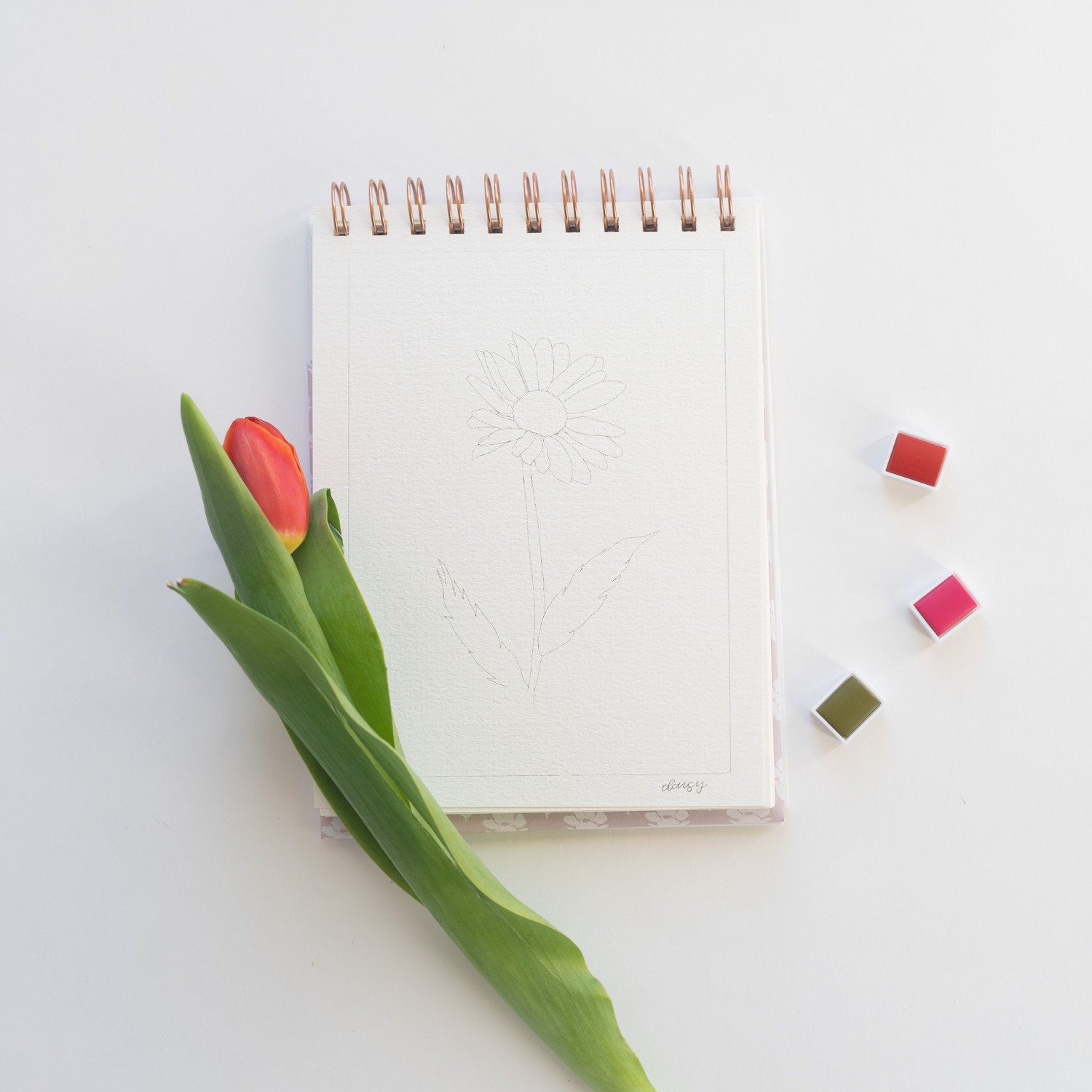 Flowers Watercolor Workbook
