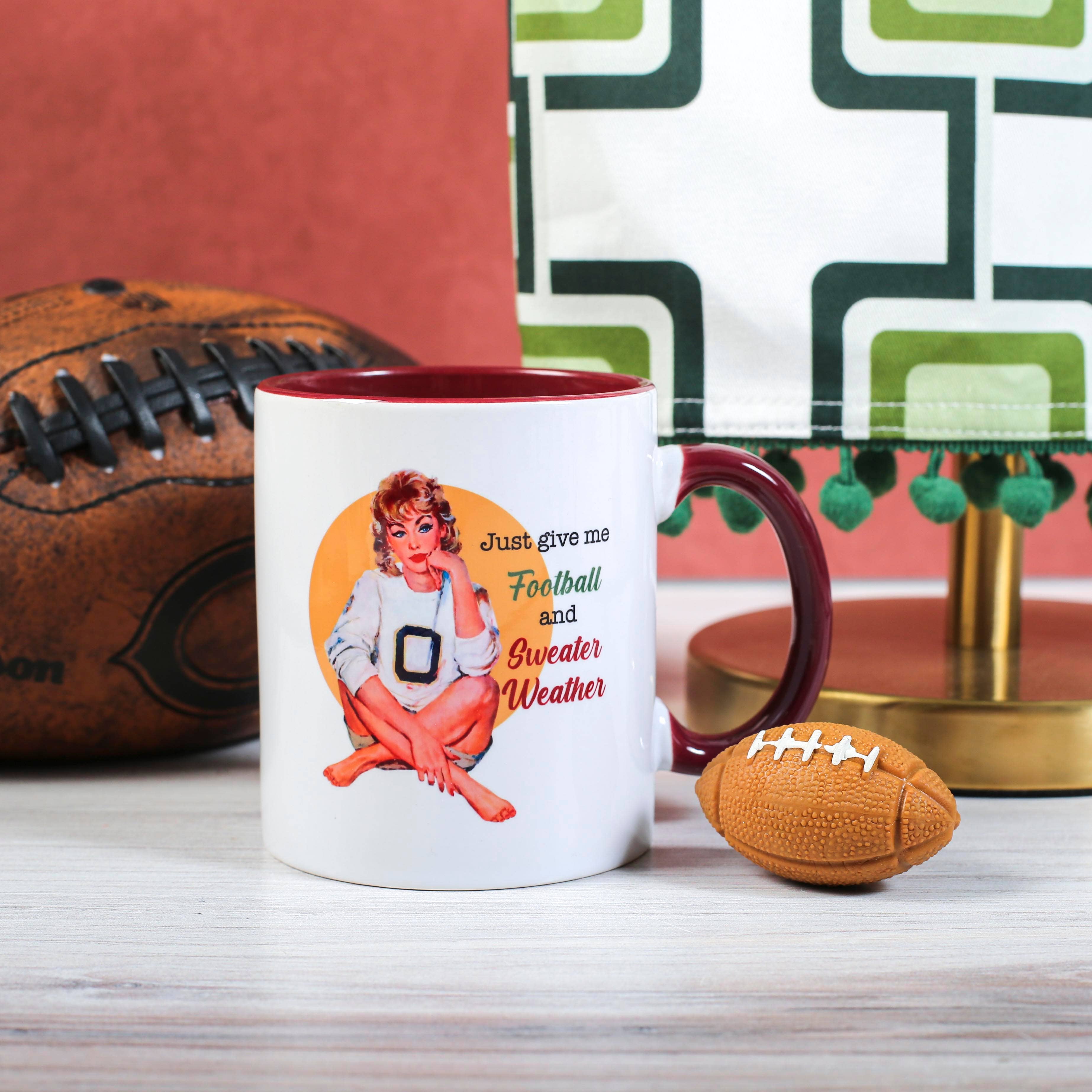 Football and Fall Sweater Weather Pinup Coffee Mug
