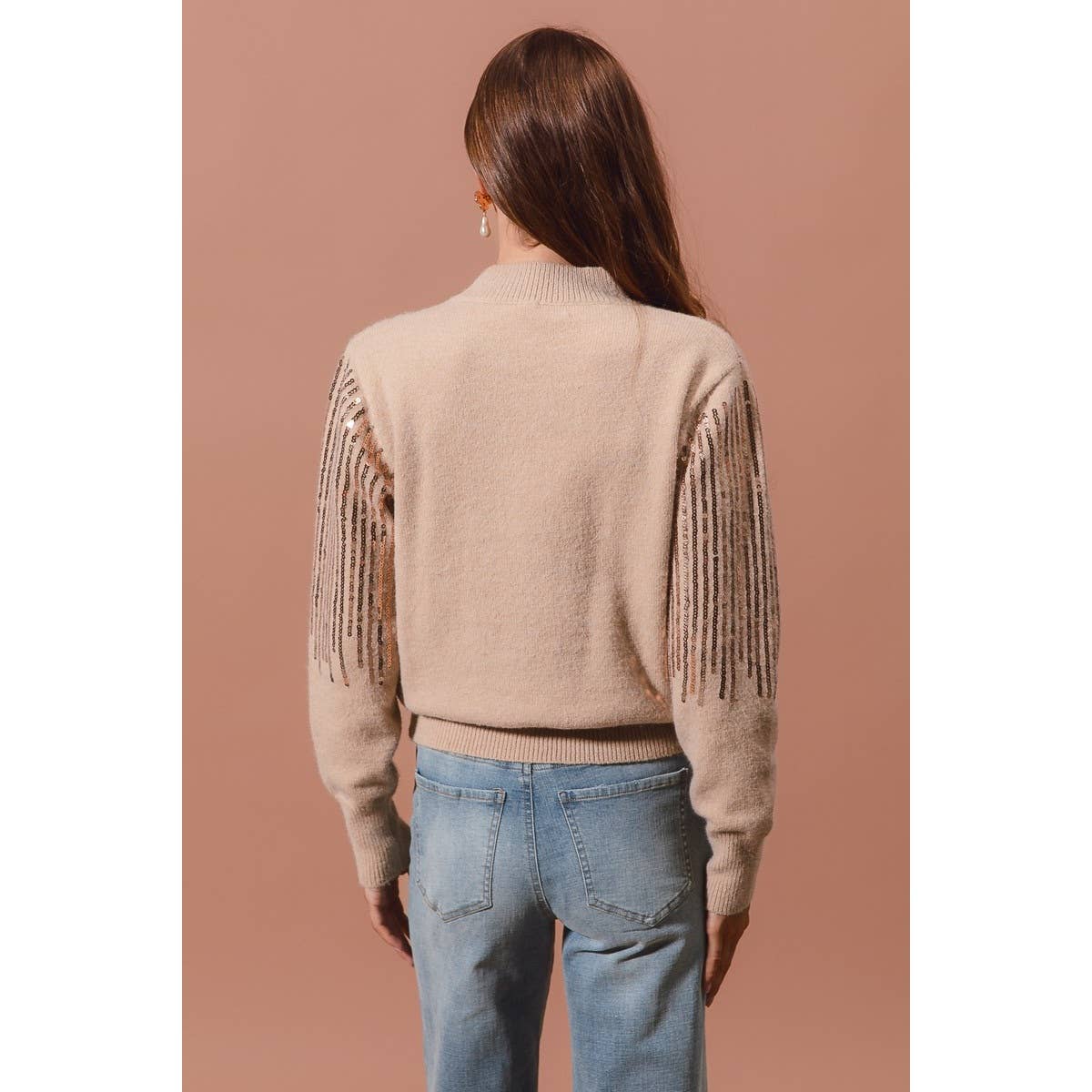 Sequins Embellished Holiday Sweater