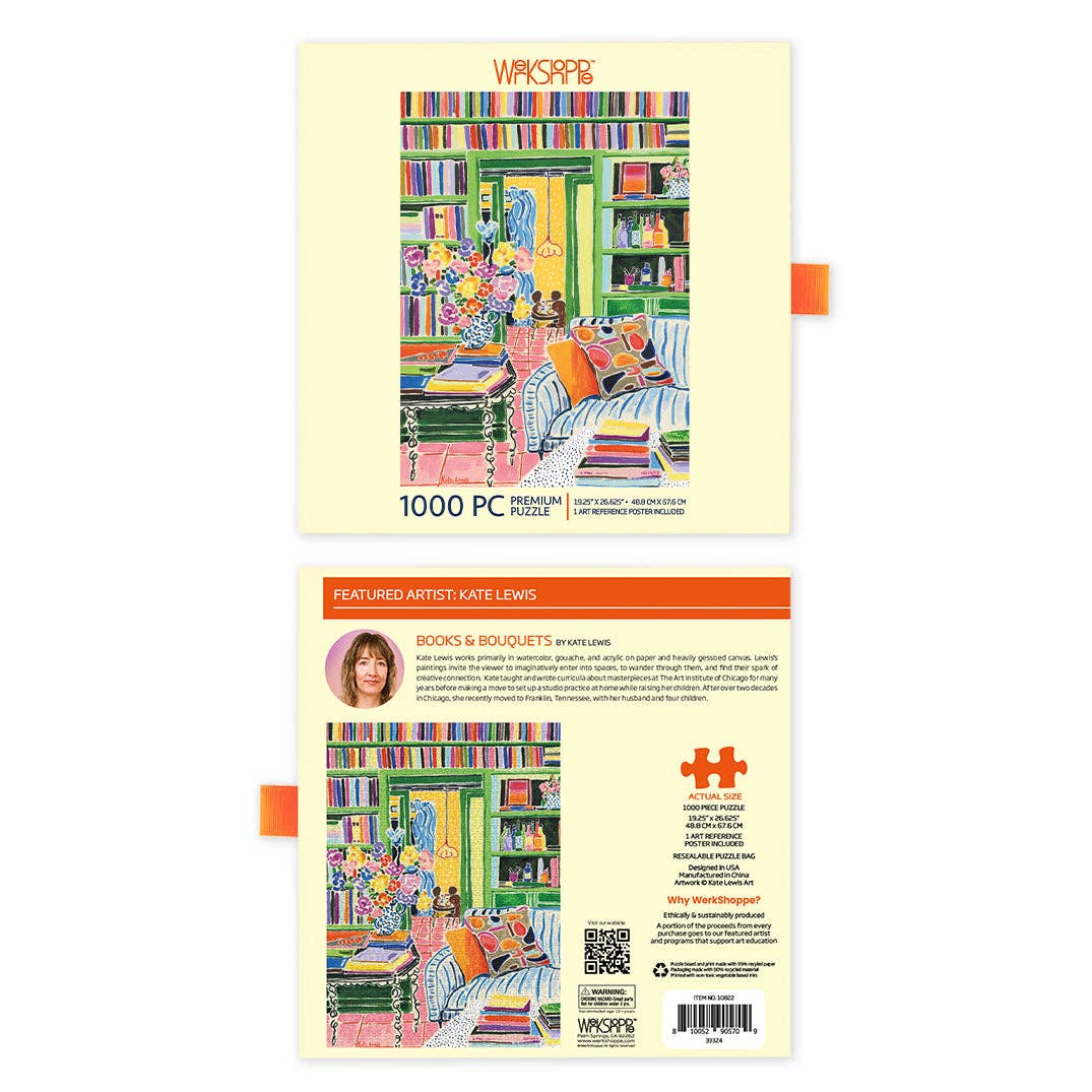 Books & Bouquets 1000 Piece Puzzle, Gift for Her