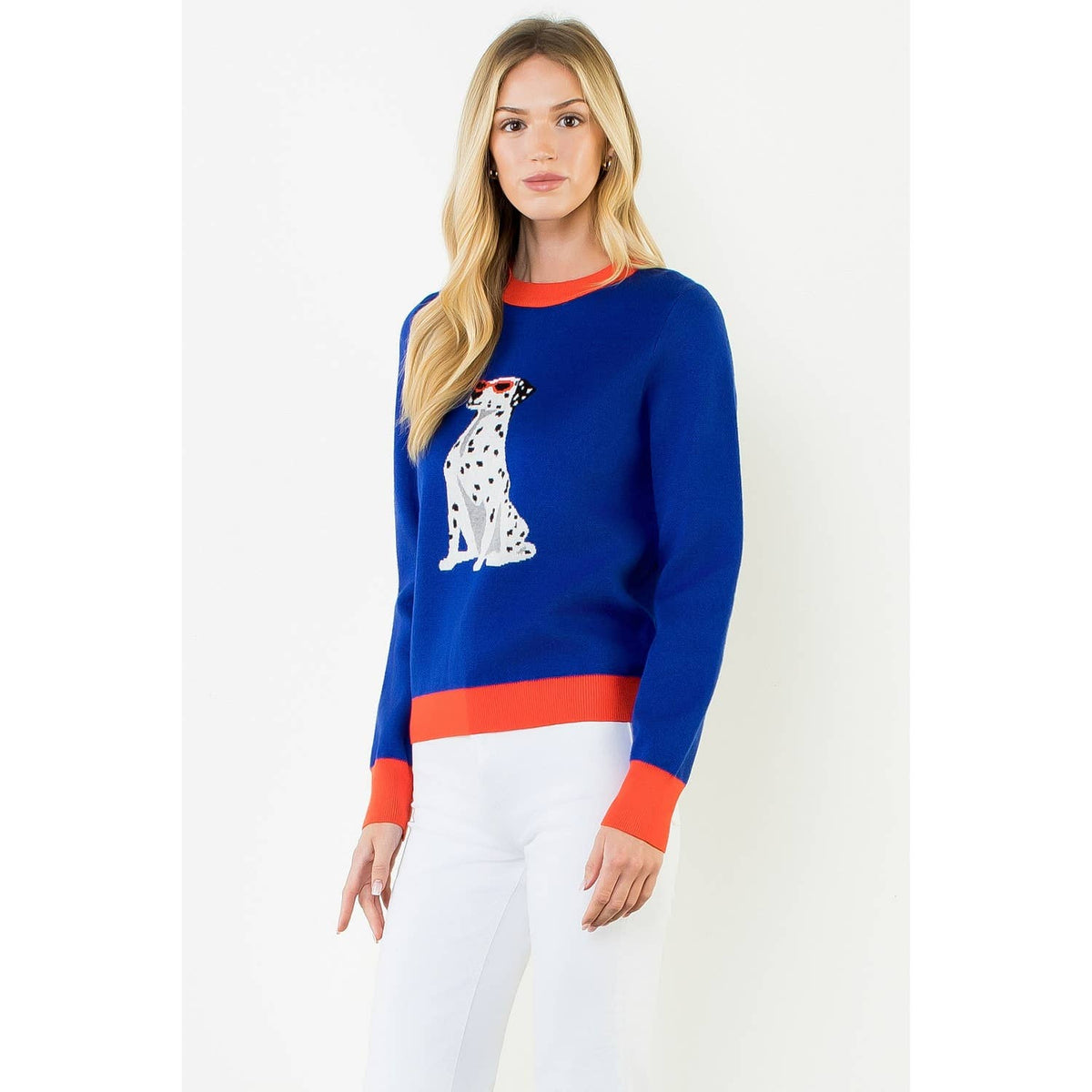 Long Sleeve Dog Print Sweater