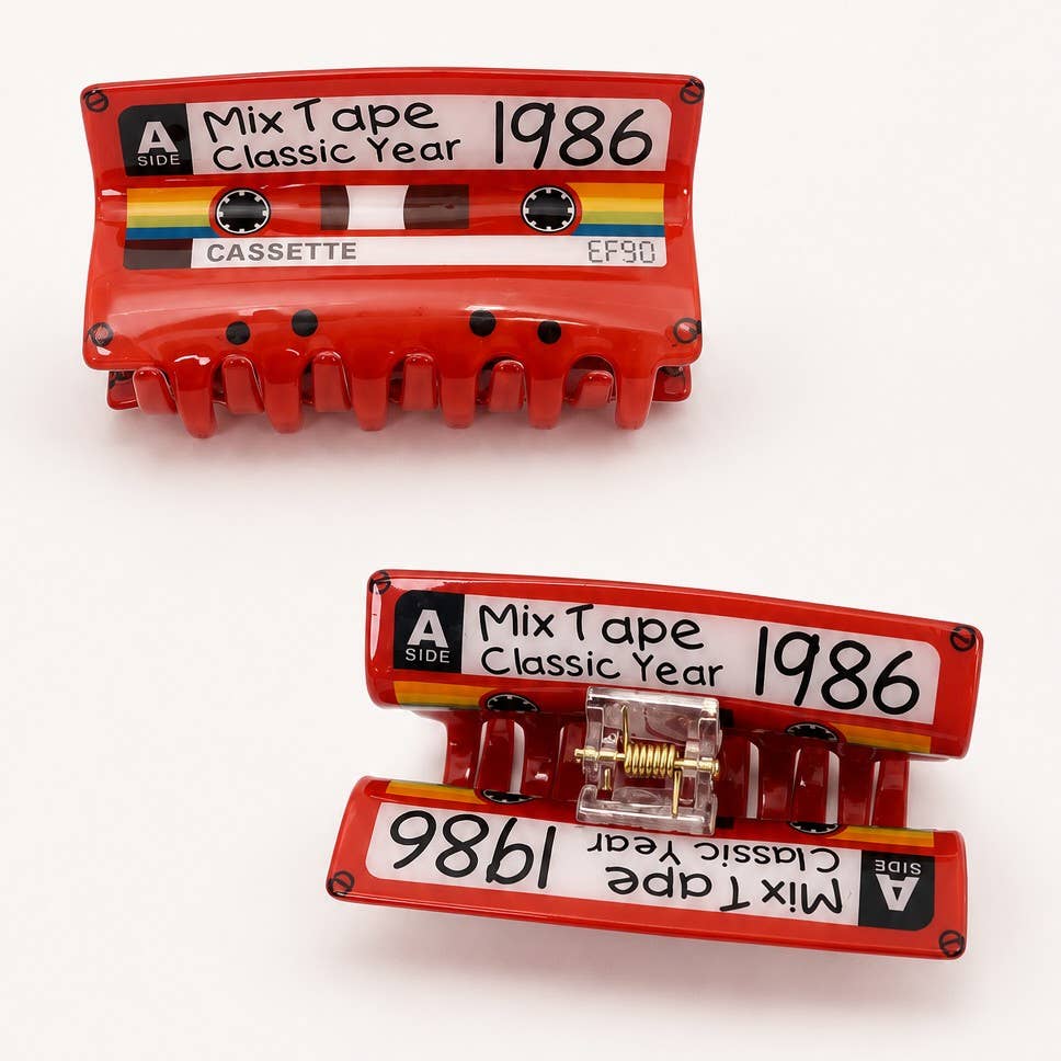 Retro Cassette Tape Mix Tape Hair Claw Clip