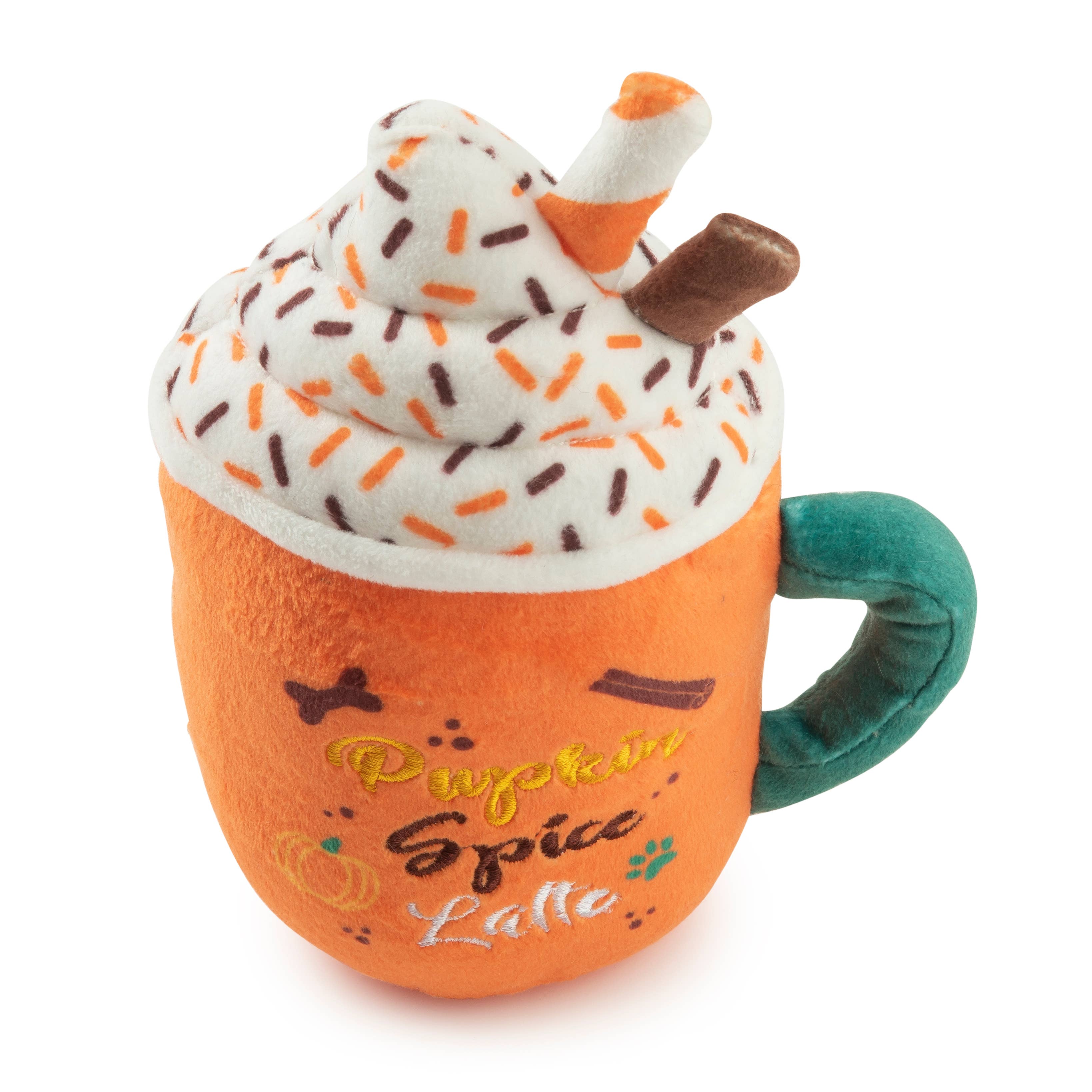 Pupkin Spice Latte Mug Halloween Plush Dog Toy