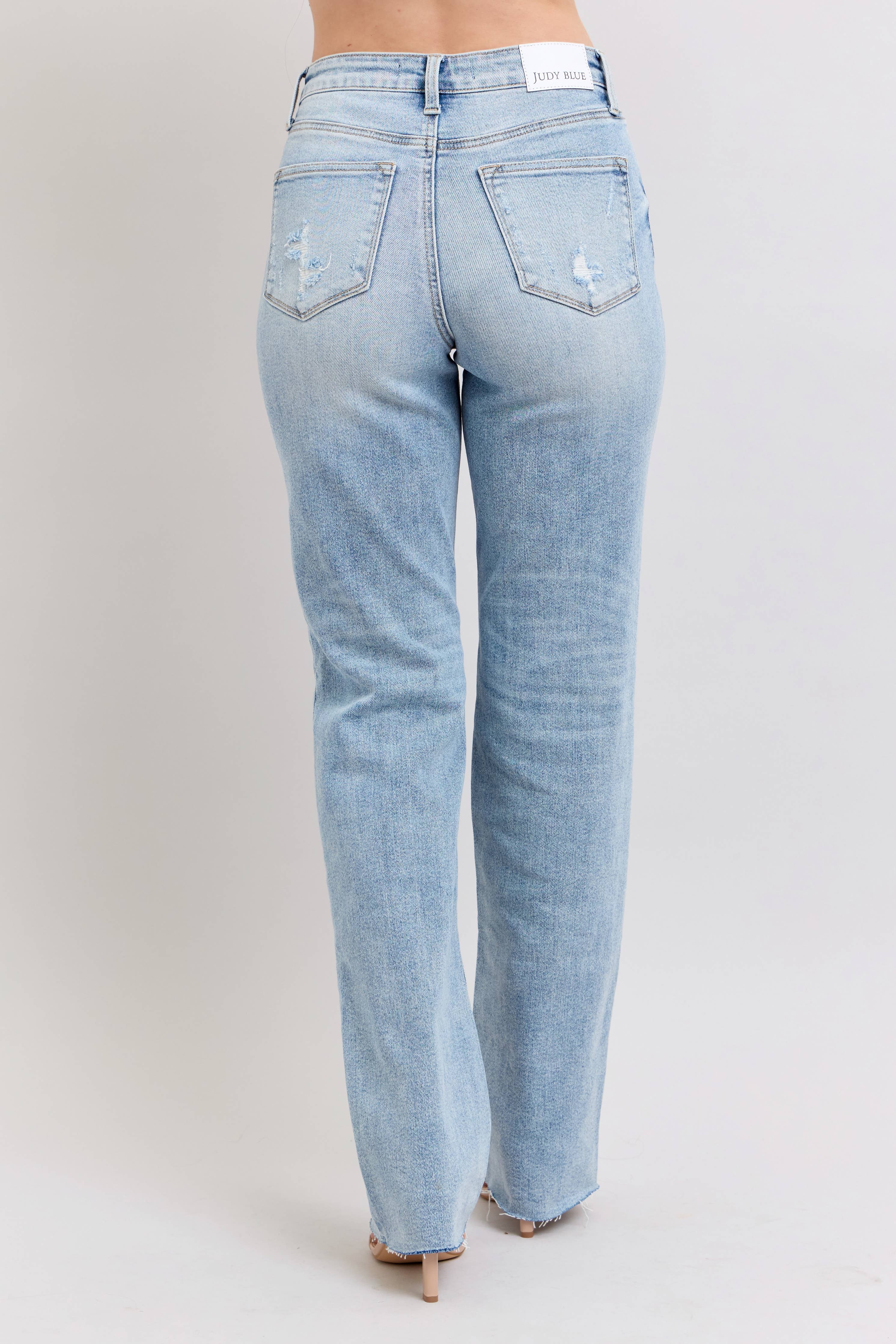 Mid Rise Light Wash Dad Jean