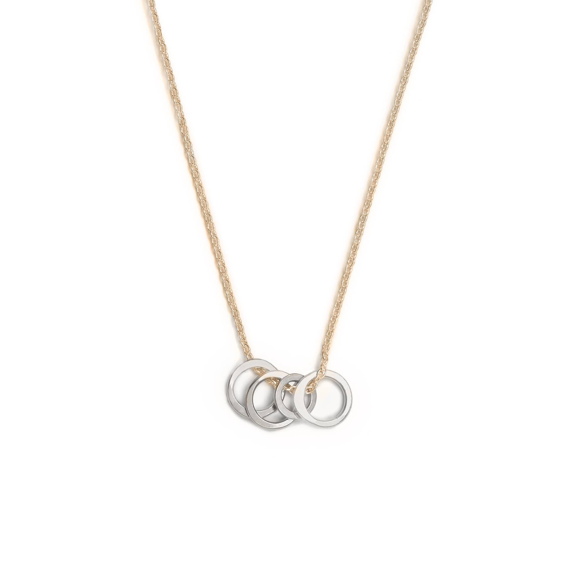Cluster Necklace - Gold Filled Chain Sterling Silver Circles