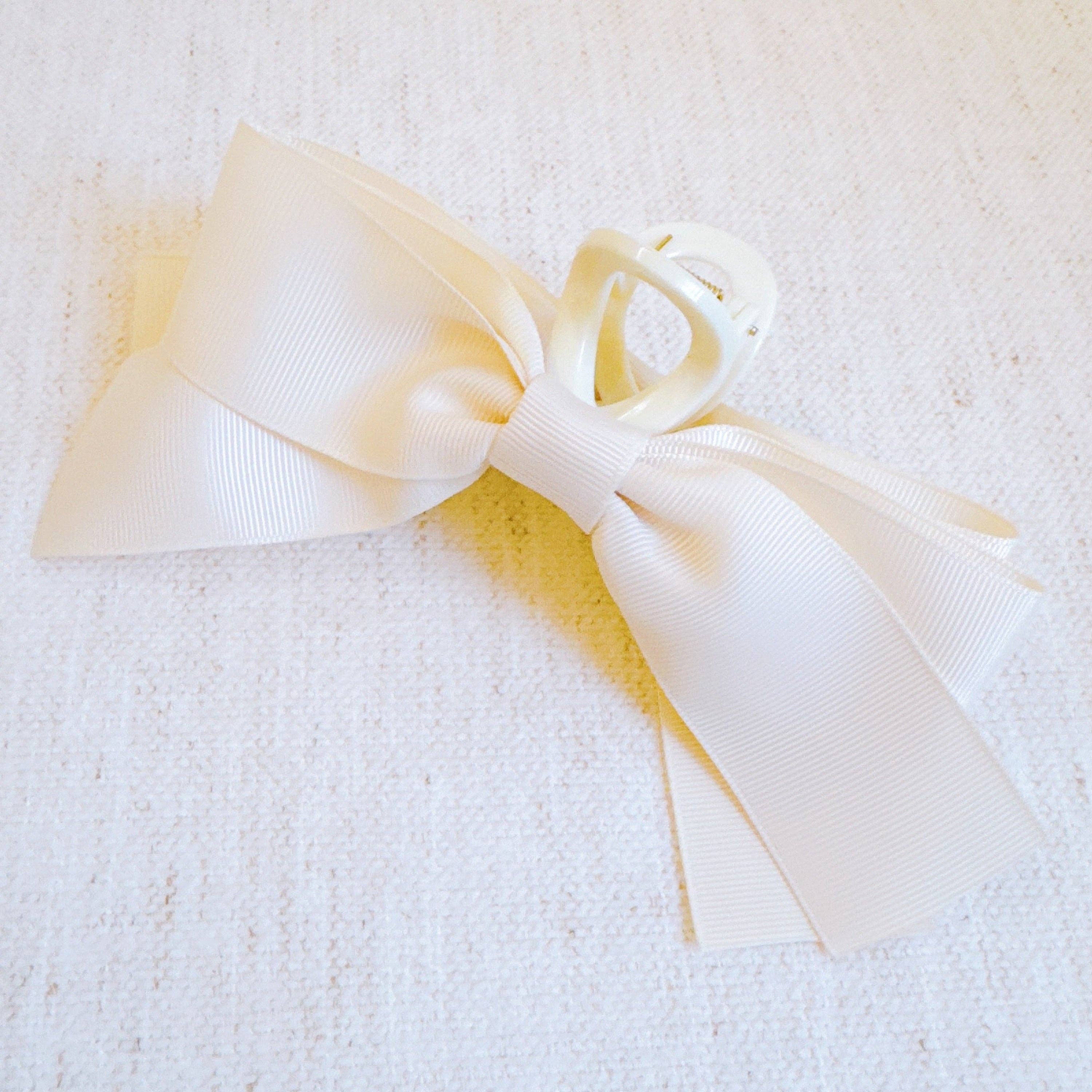 Gross Grain Bow Hair Claw - Black, Pink, Cream, or Blue