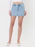 VERVET High Rise Light Wash Denim Skort
