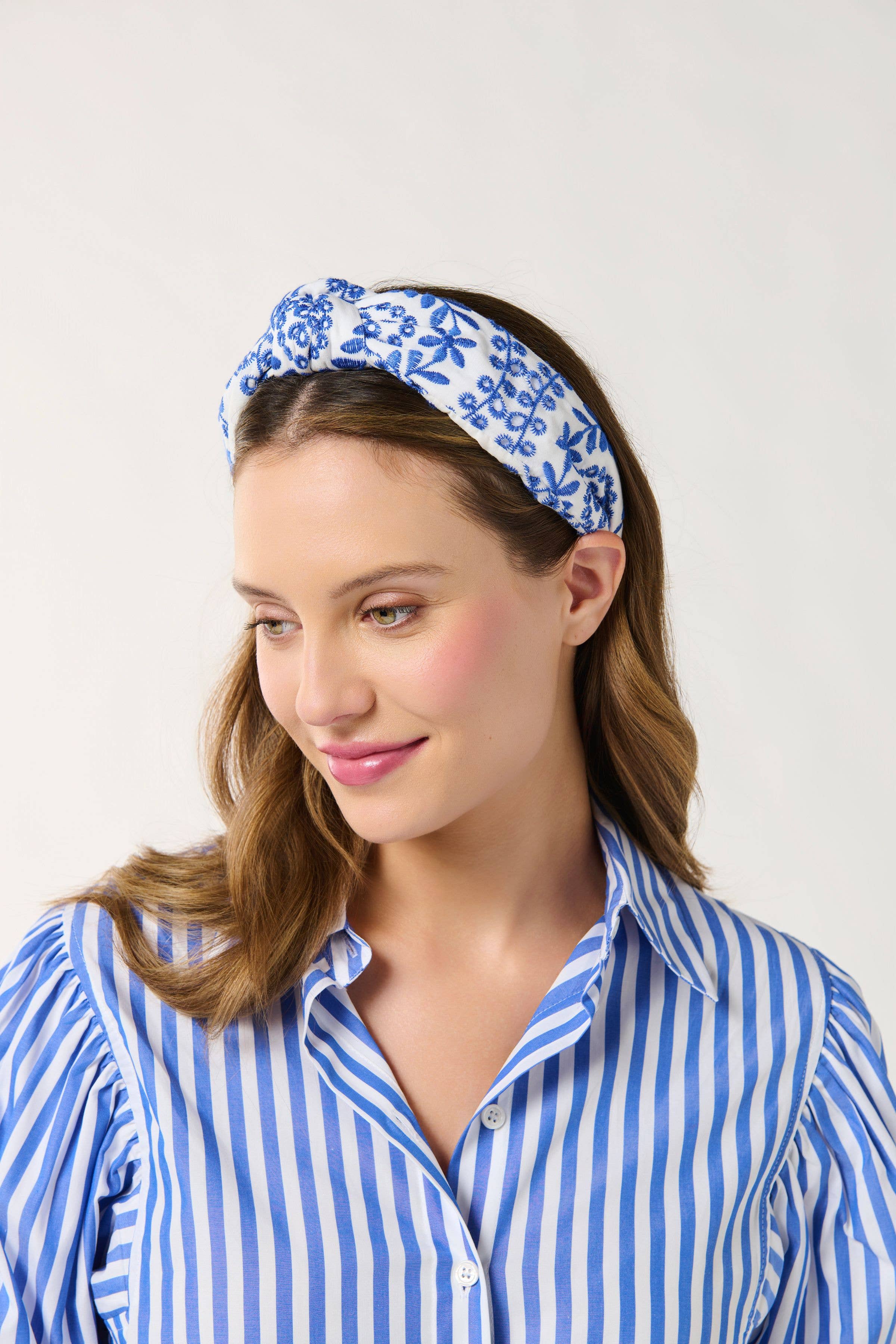 Athena Knotted Headband, Blue