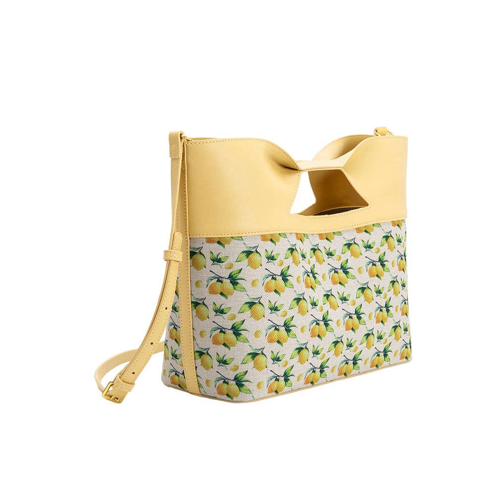Jillian Yellow Lemon Recycled Vegan Leather Tote Bag