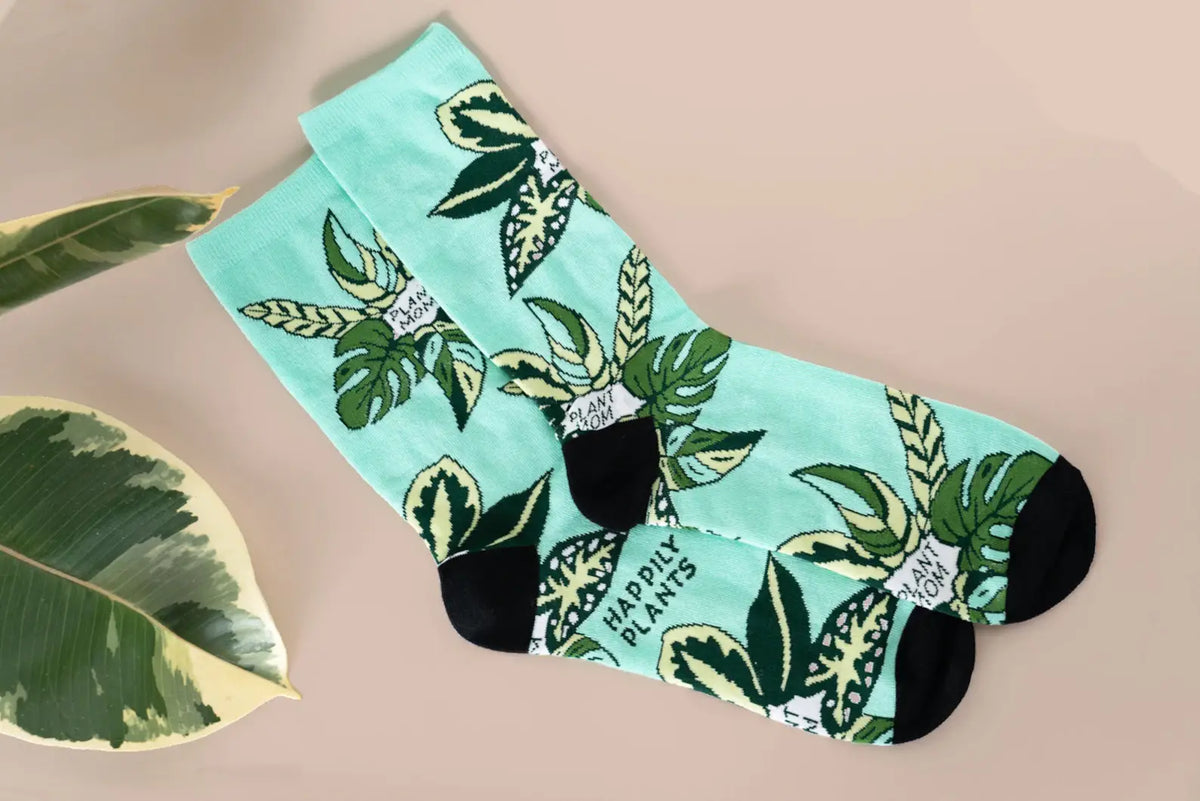 Plant Lover Cotton Crew Socks, Plant Gifts